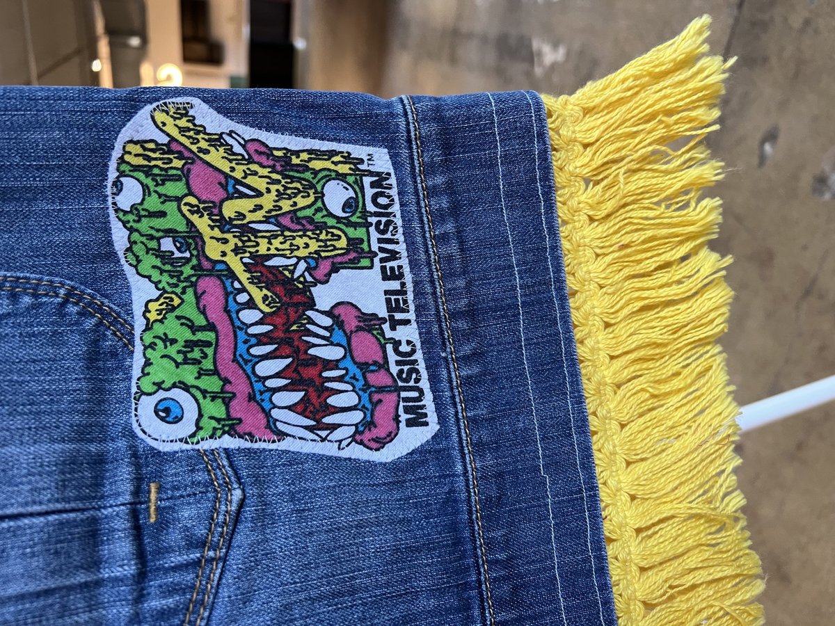 MTV yellow fringe altered skirt