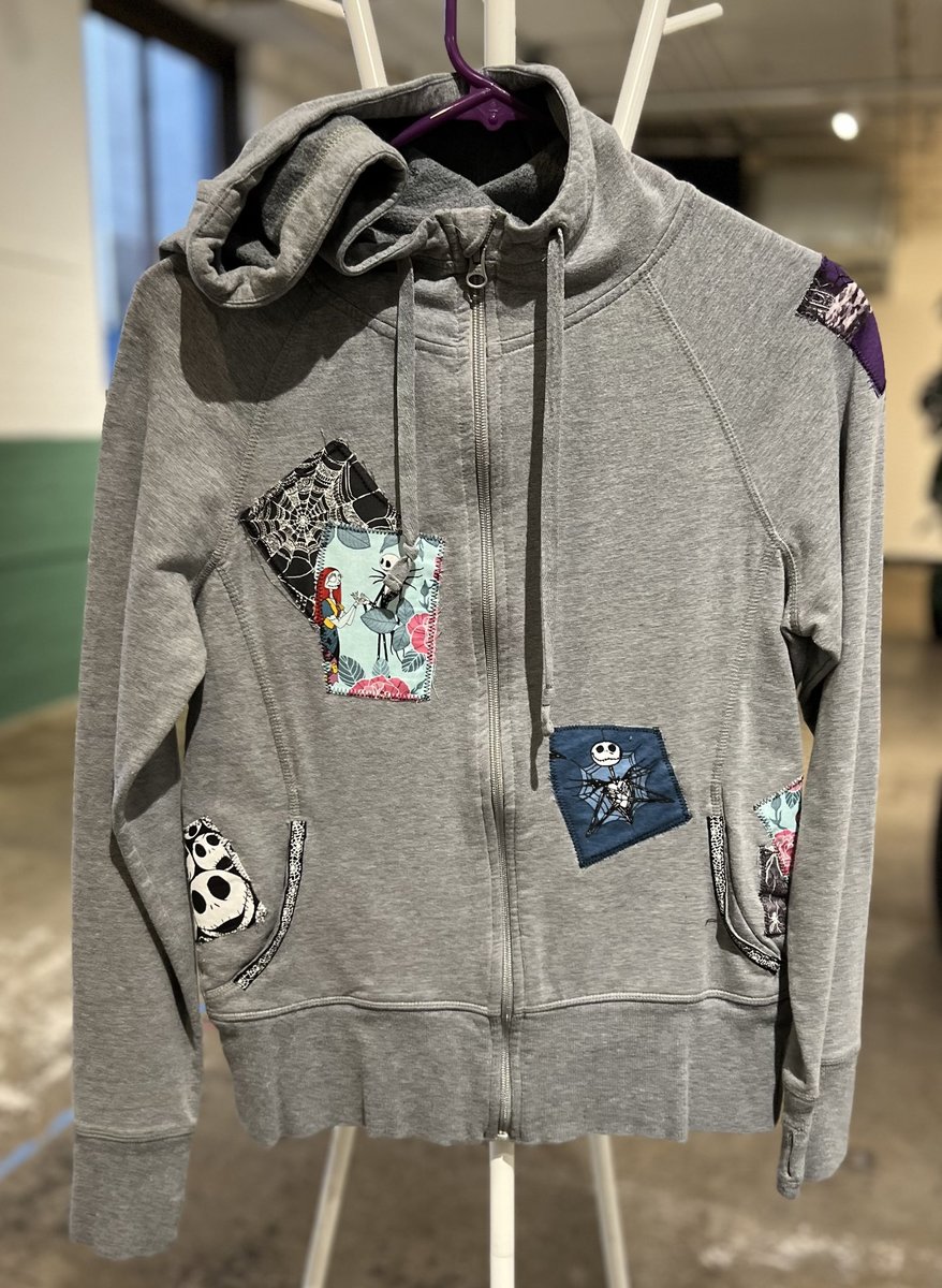 Nightmare before Christmas upcycled patchwork hoodie