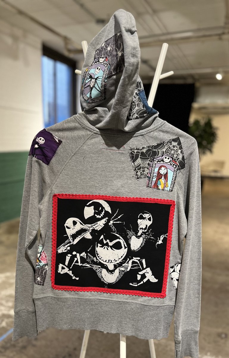 Nightmare before Christmas upcycled patchwork hoodie