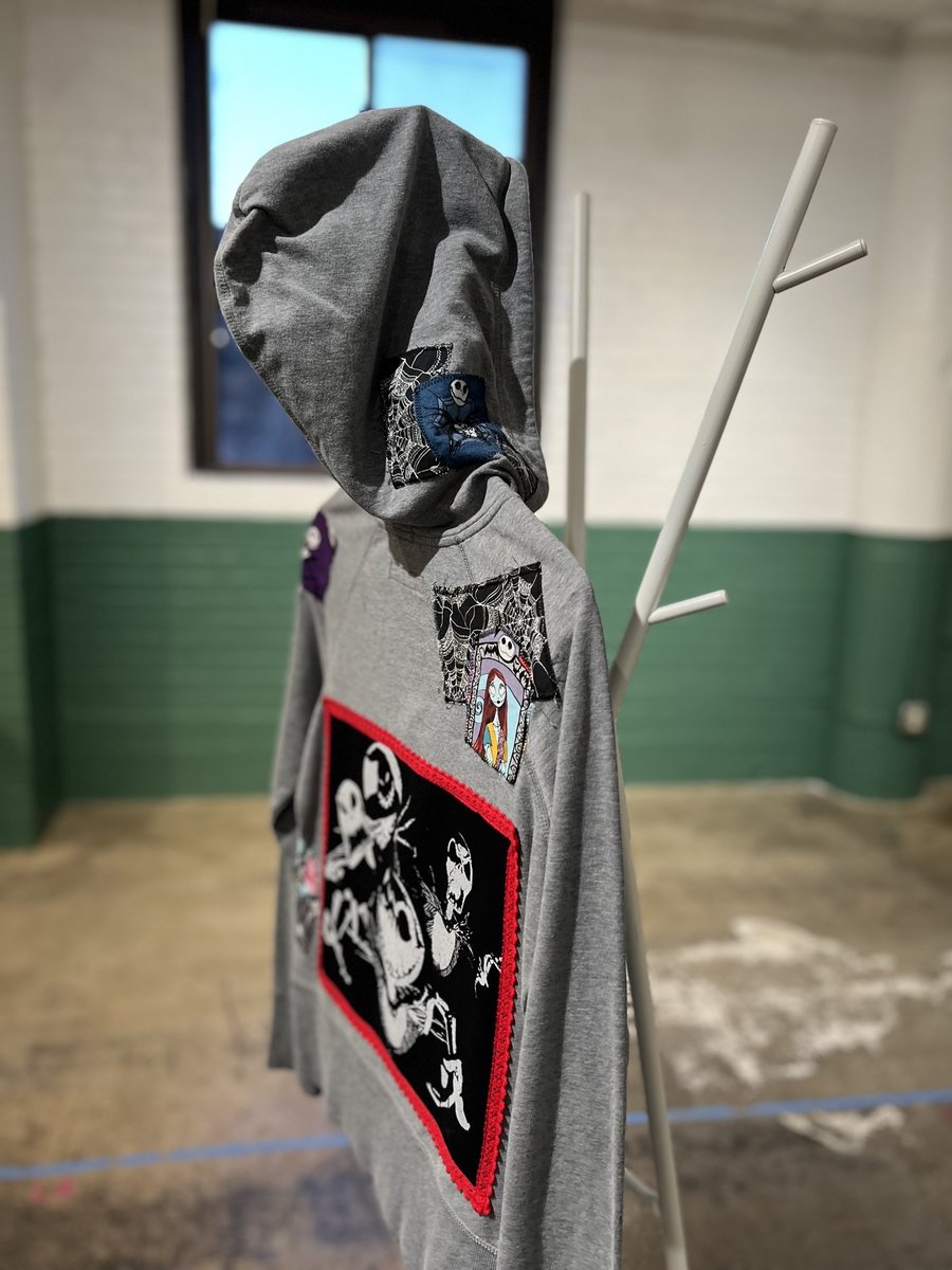 Nightmare before Christmas upcycled patchwork hoodie