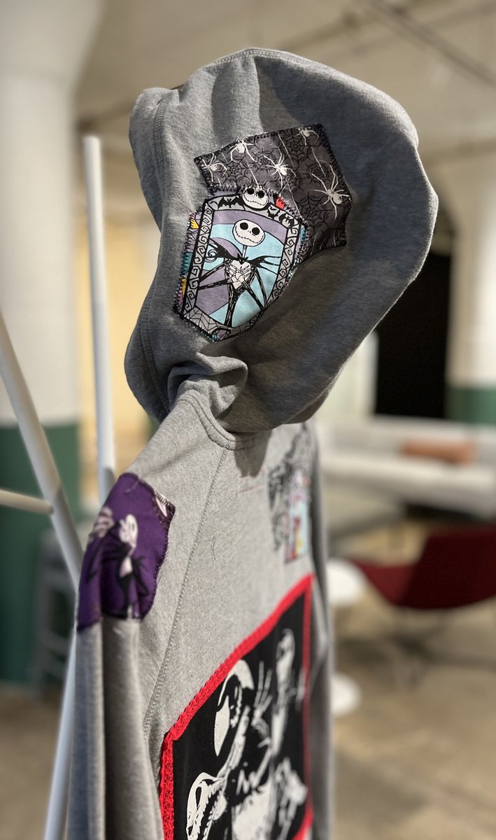 Nightmare before Christmas upcycled patchwork hoodie