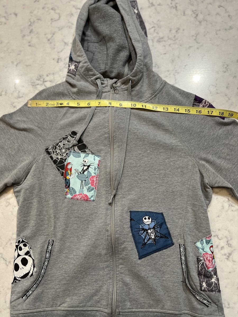 Nightmare before Christmas upcycled patchwork hoodie
