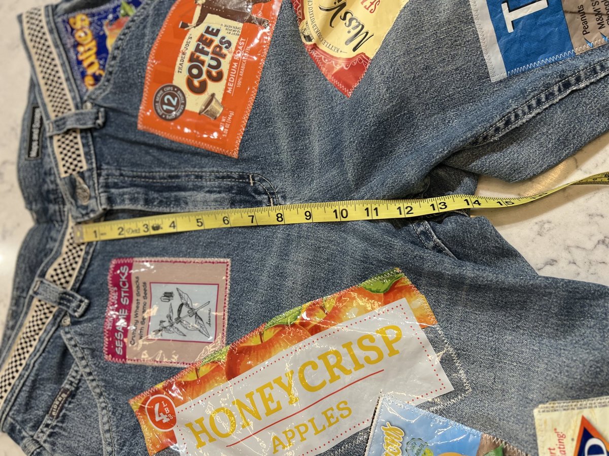 Garbage pants custom Upcycled patchwork jeans