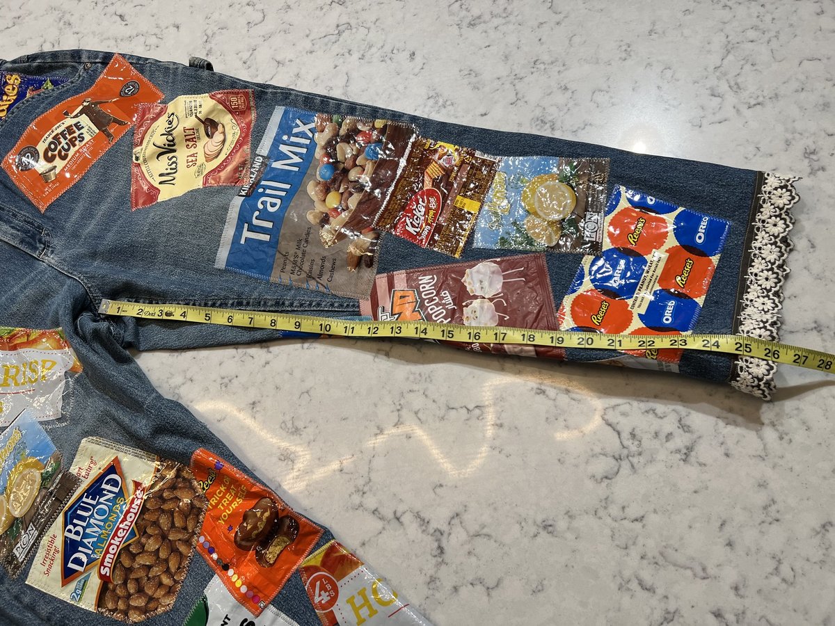 Garbage pants custom Upcycled patchwork jeans
