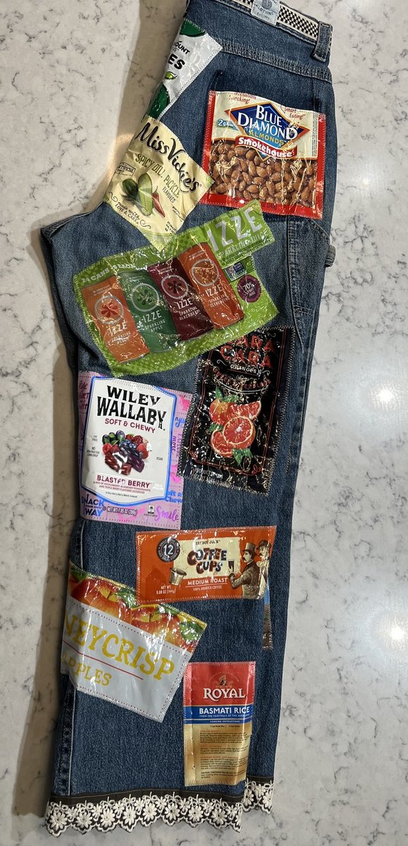Garbage pants custom Upcycled patchwork jeans