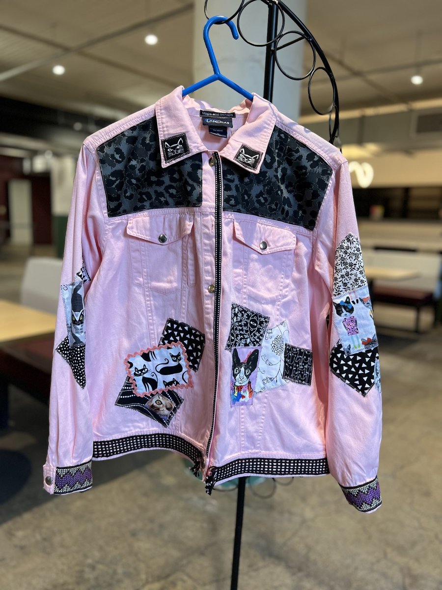 Cat Jean jacket pink and black 