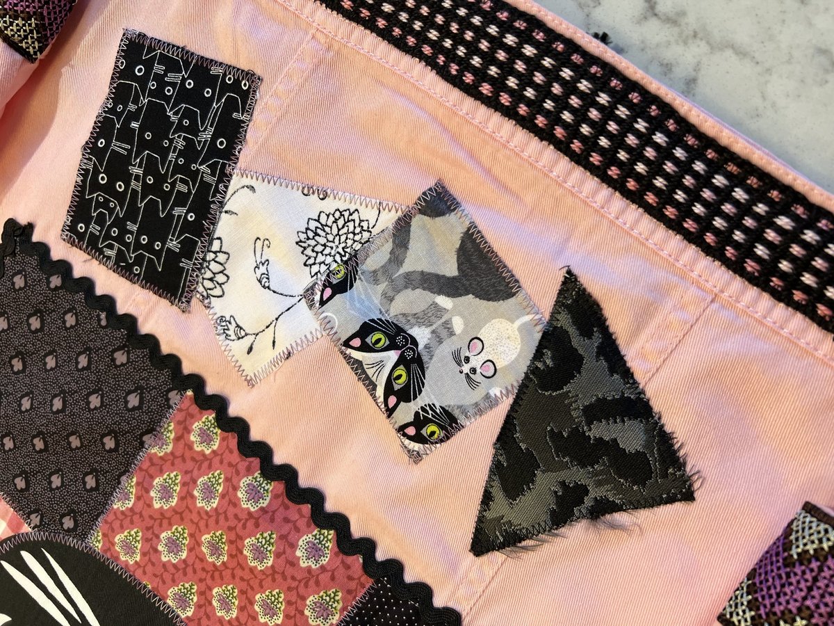 Cat Jean jacket pink and black 