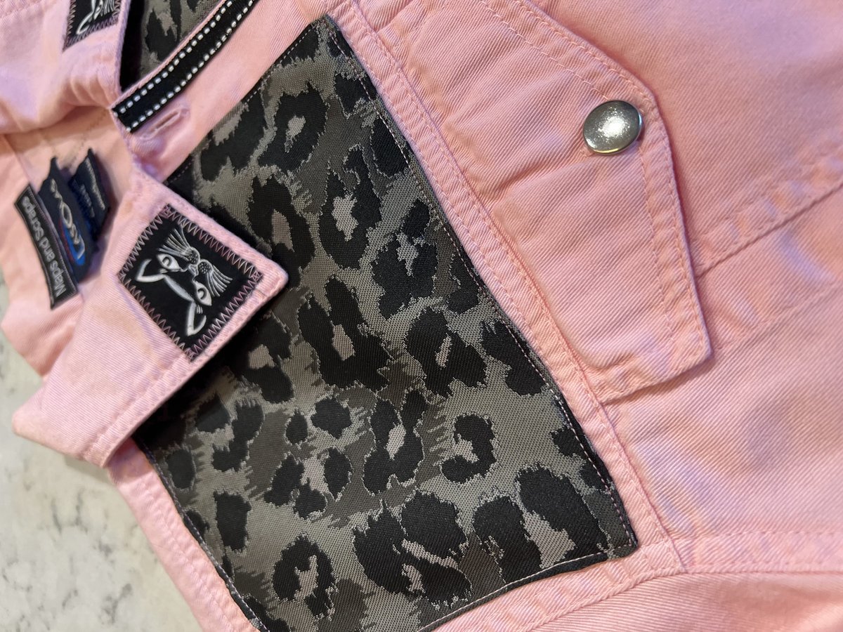 Cat Jean jacket pink and black 