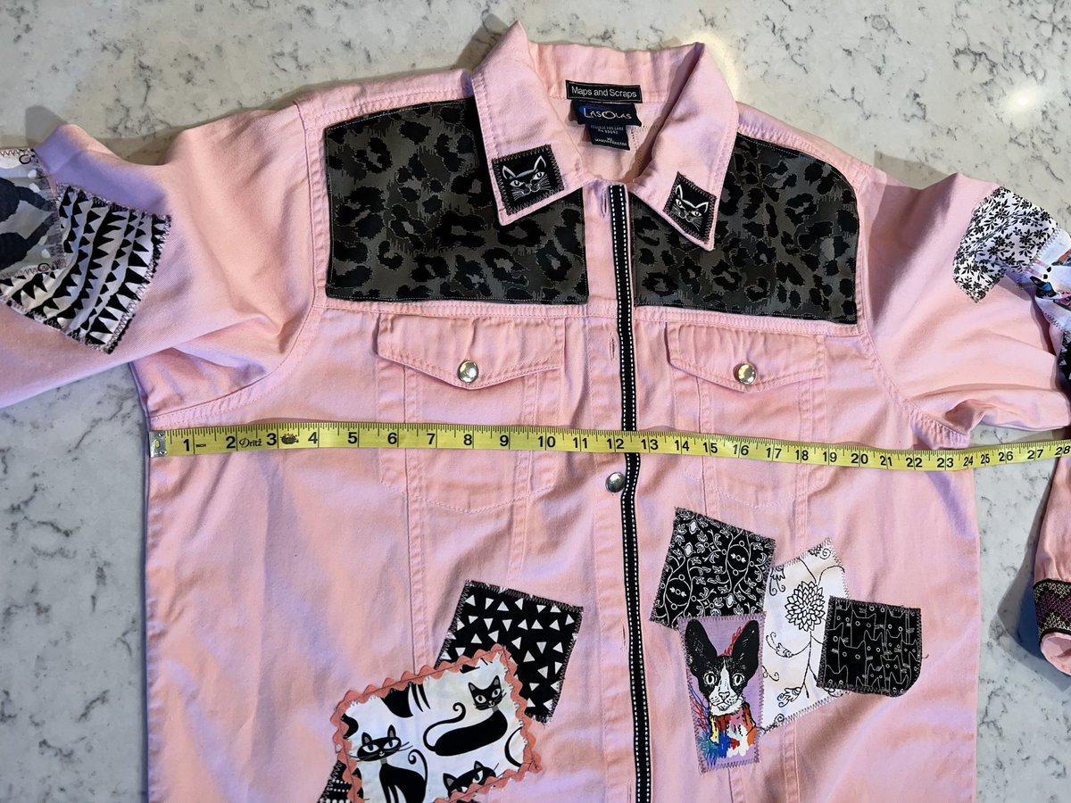 Cat Jean jacket pink and black 
