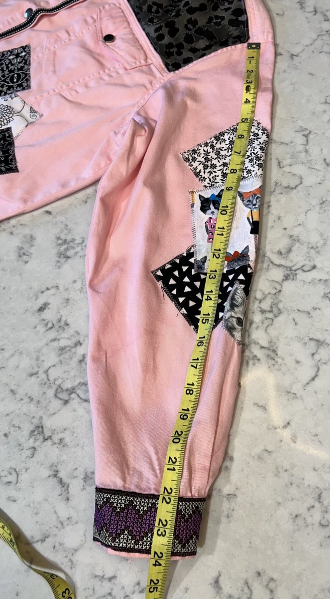 Cat Jean jacket pink and black 