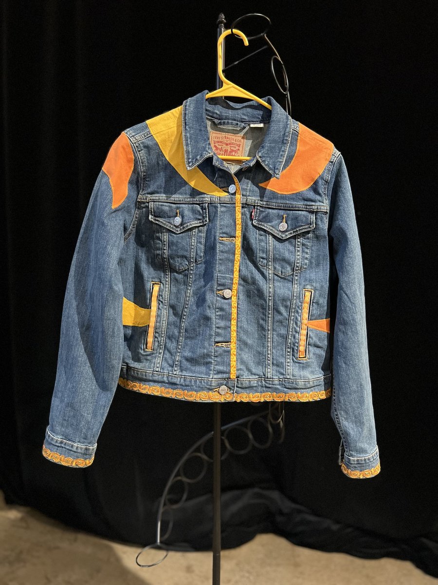 Freaking sunshine collage patchwork Jean jacket