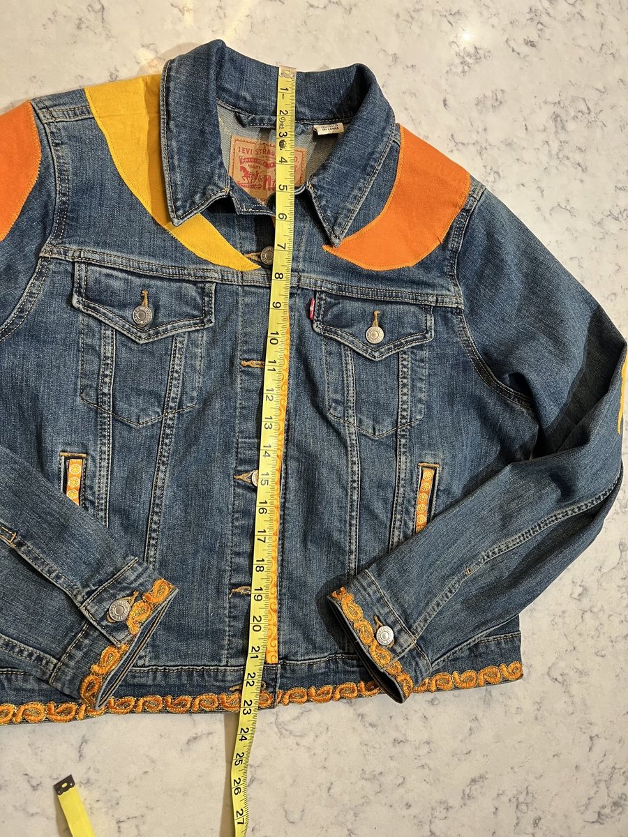 Freaking sunshine collage patchwork Jean jacket