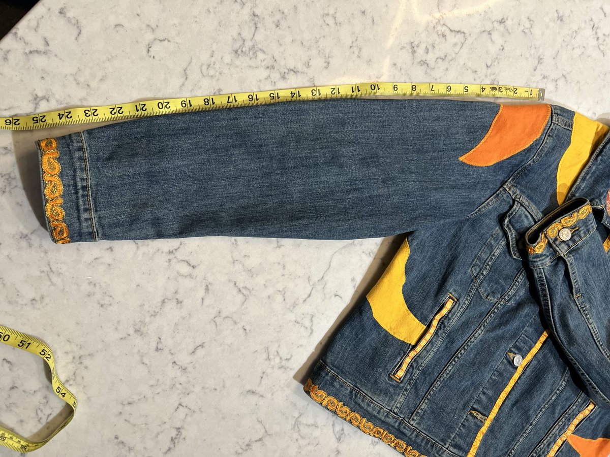 Freaking sunshine collage patchwork Jean jacket