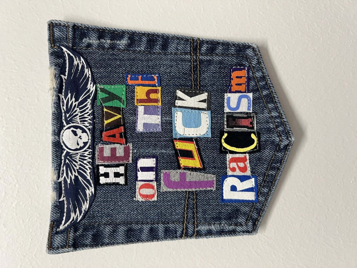 Heavy on the F racism original collage patch 