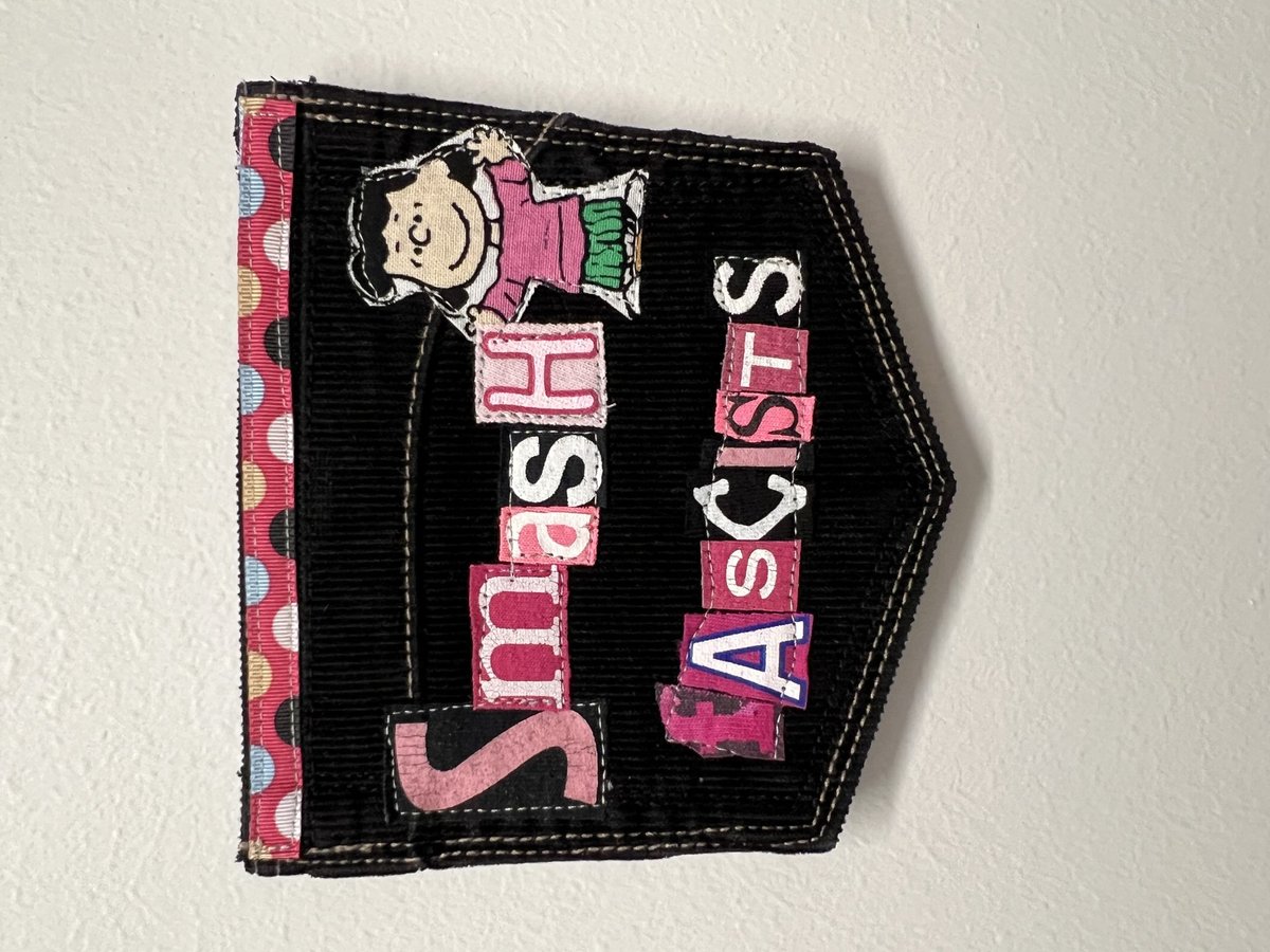 Smash fascists original collage patch