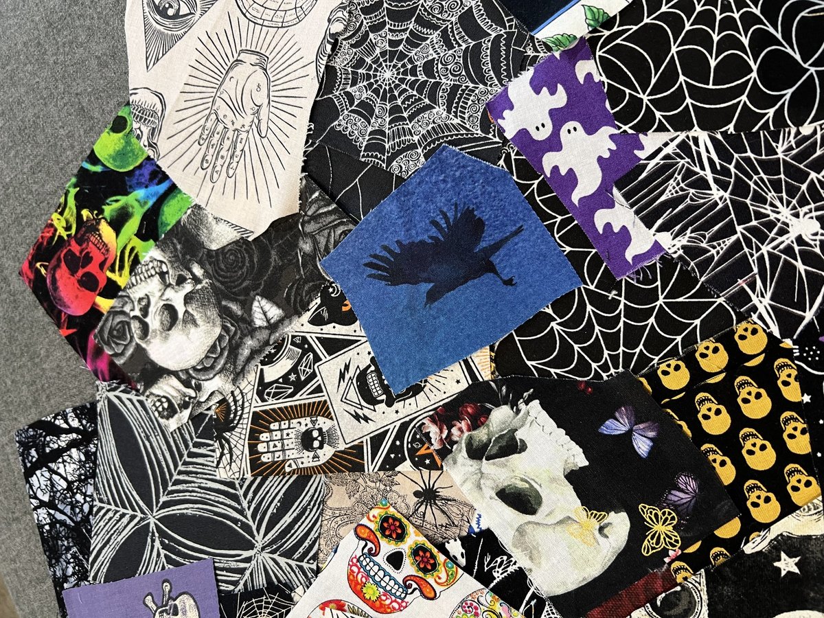 Halloween fabric scraps 50 pieces