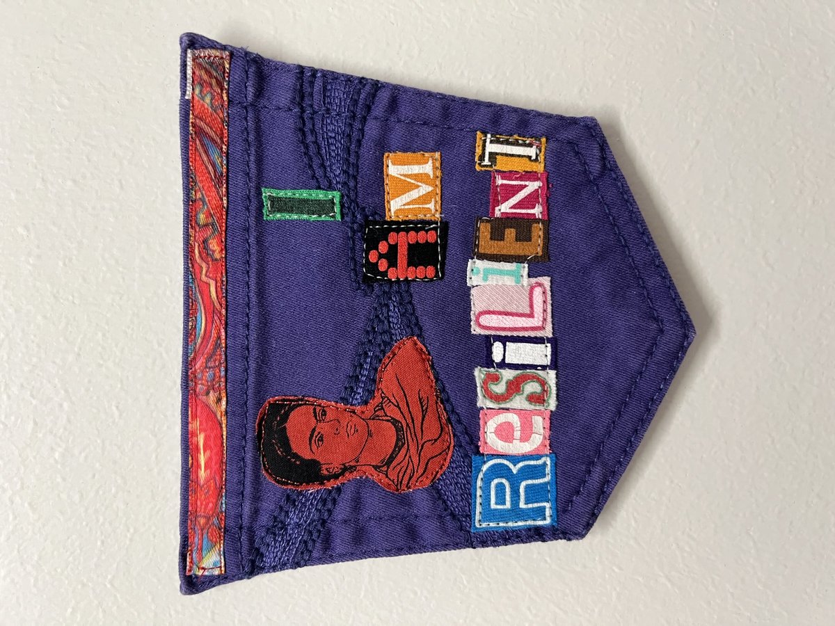 I am resilient original collage patch