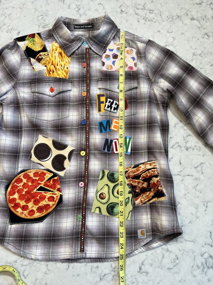 Feed me upcycled patchwork flannel Carhartt 