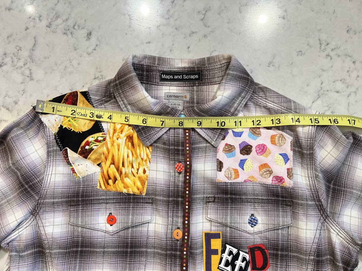 Feed me upcycled patchwork flannel Carhartt 