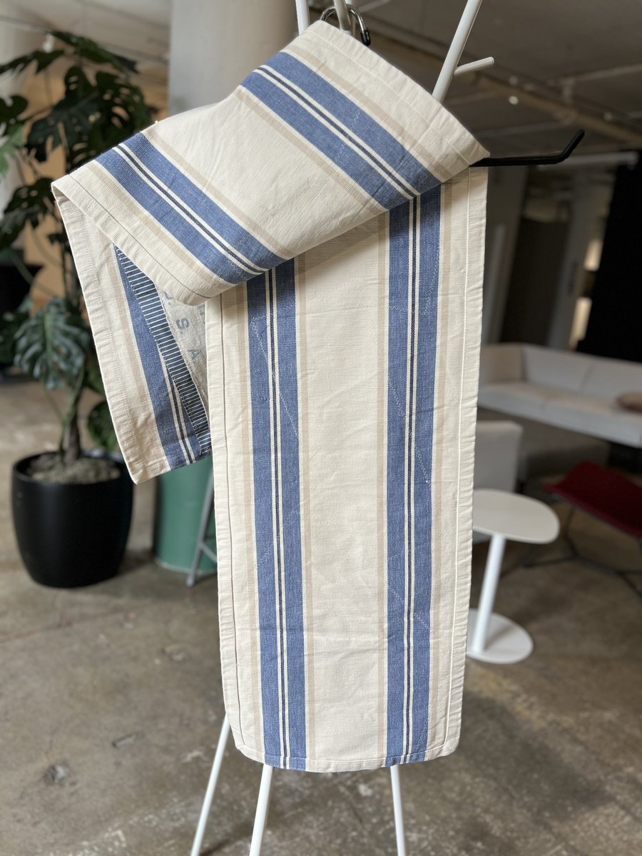 Vintage sugar bags table runner