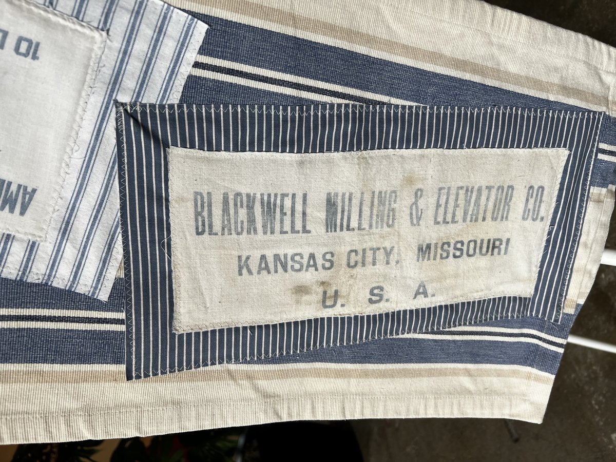 Vintage sugar bags table runner