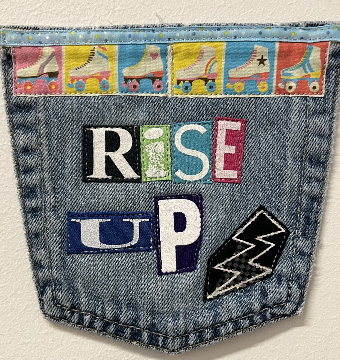 Rise up art collage patch 