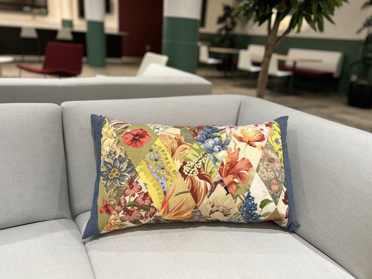 Floral diamond pillow