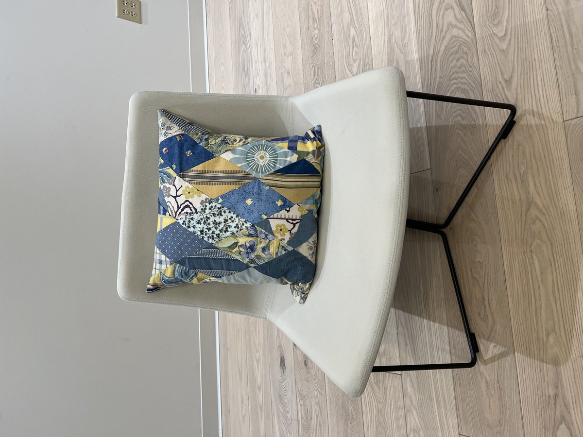 Blue and yellow diamond pillow
