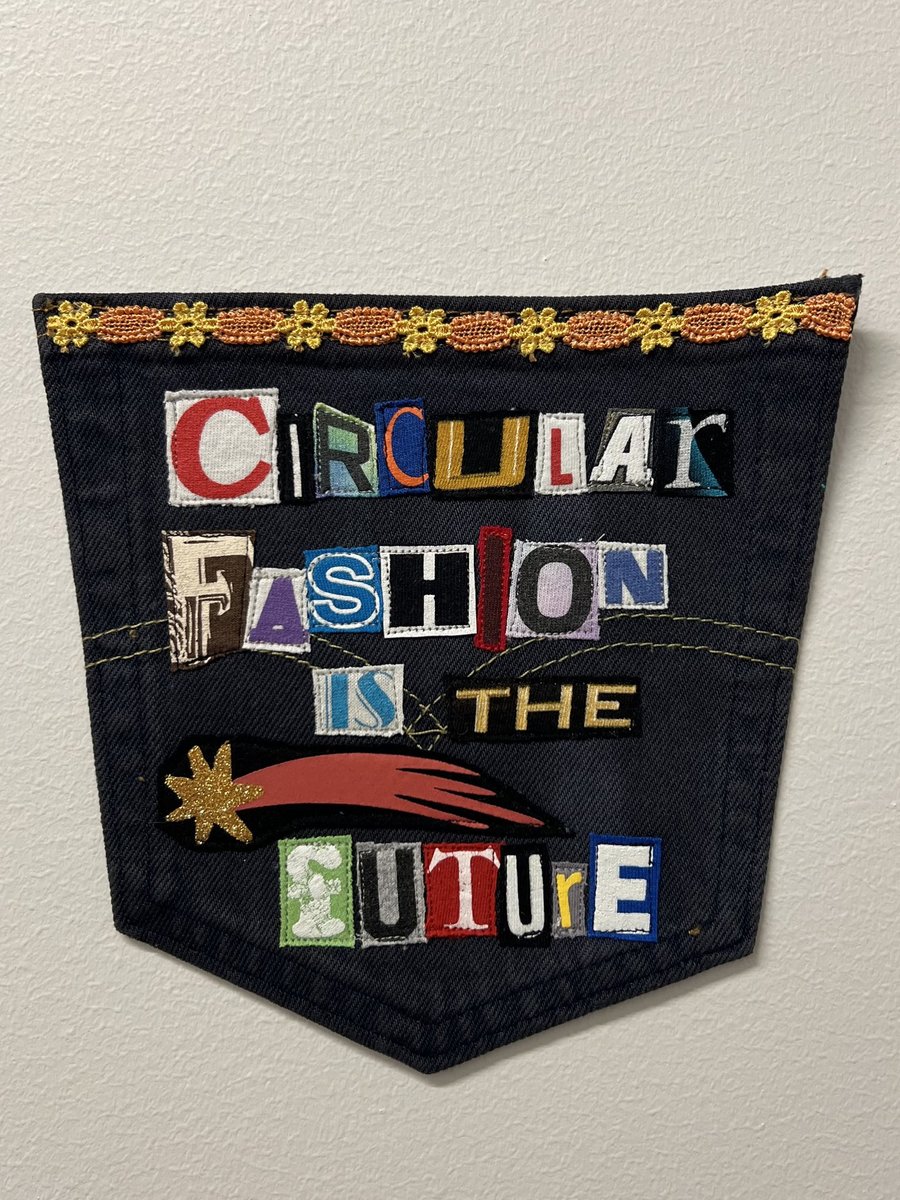 Circular fashion art collage patch