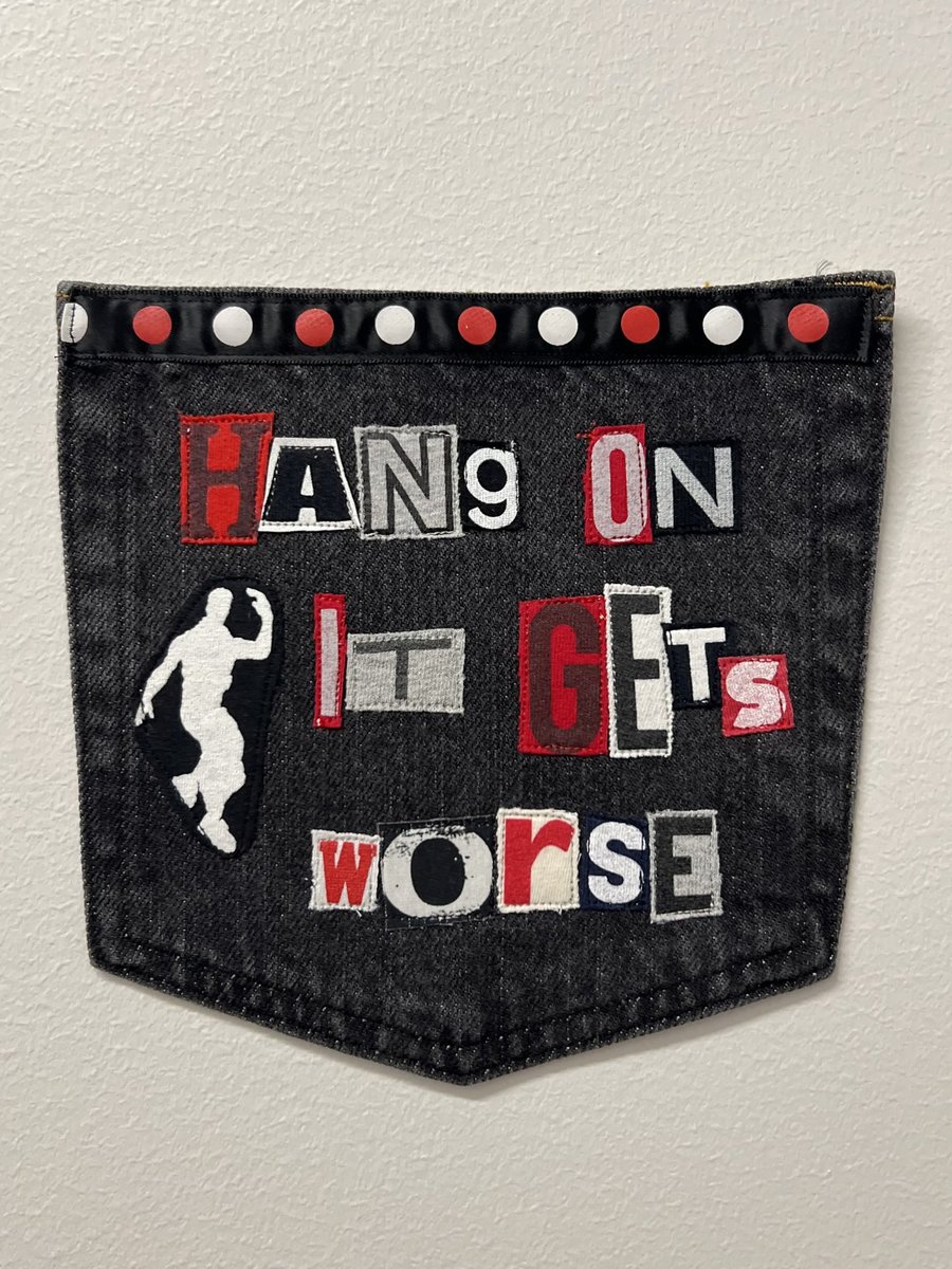 Hang on art collage patch 
