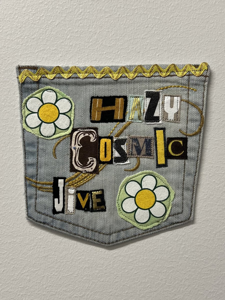 Hazy cosmic jive art collage patch