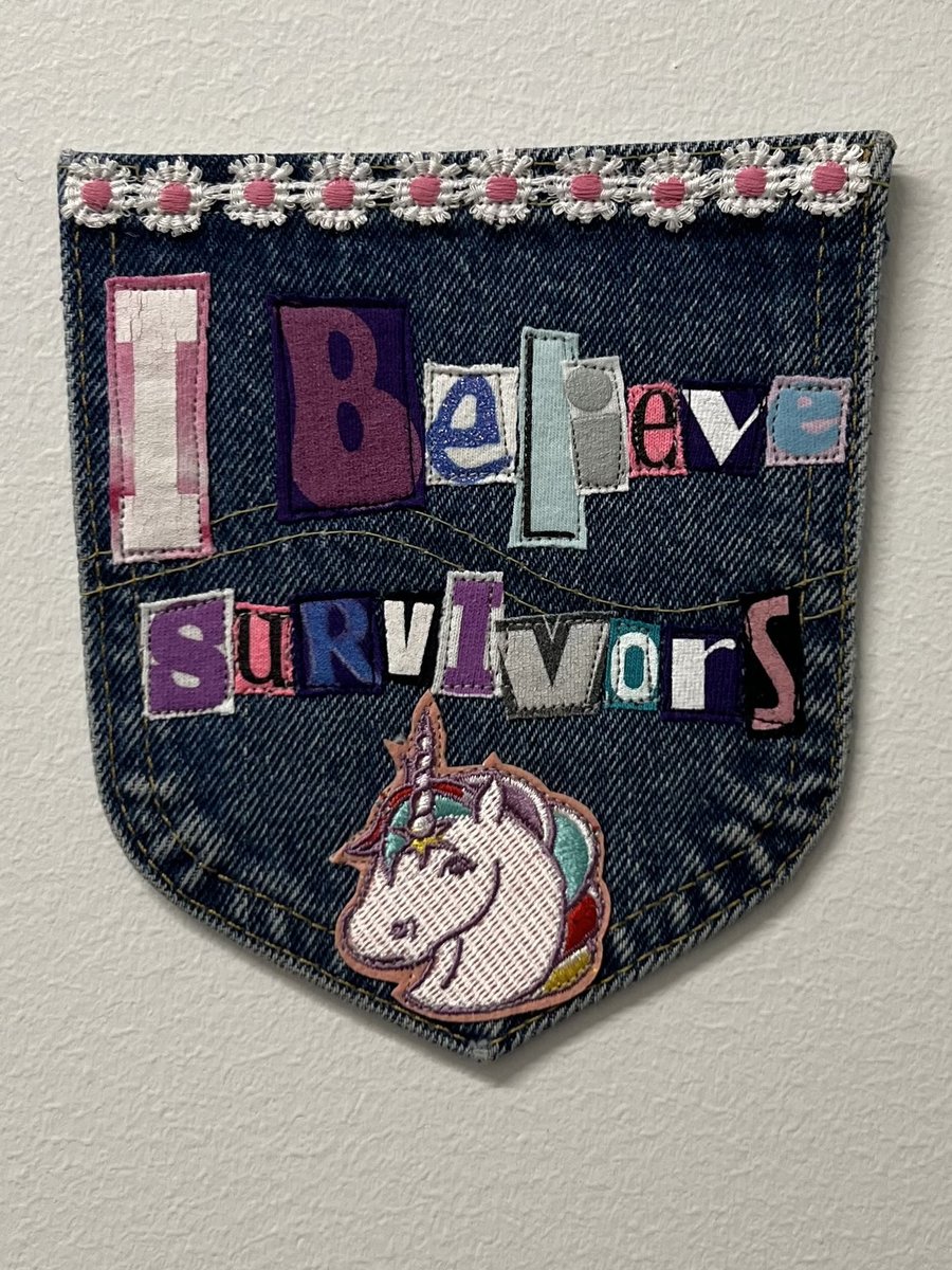 I believe survivors art collage patch