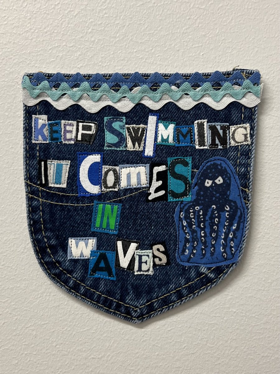It comes in waves art collage patch