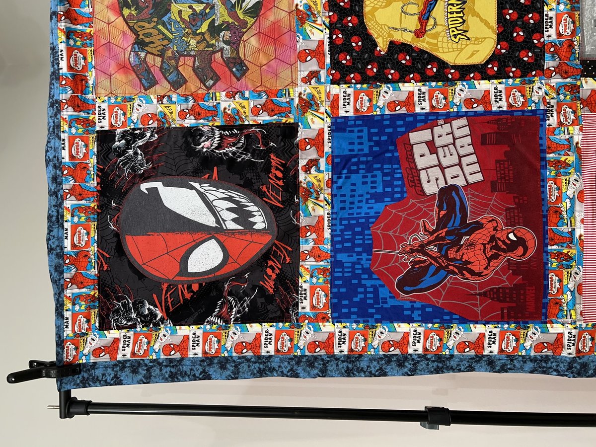 Spider-Man Tshirts blanket upcycled handmade one of a kind