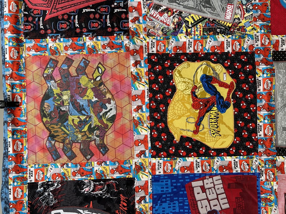 Spider-Man Tshirts blanket upcycled handmade one of a kind
