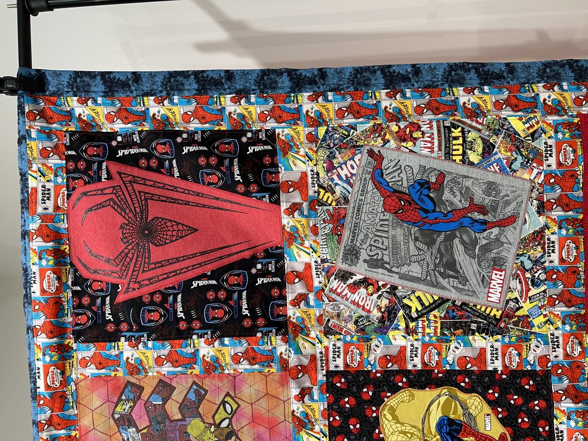 Spider-Man Tshirts blanket upcycled handmade one of a kind