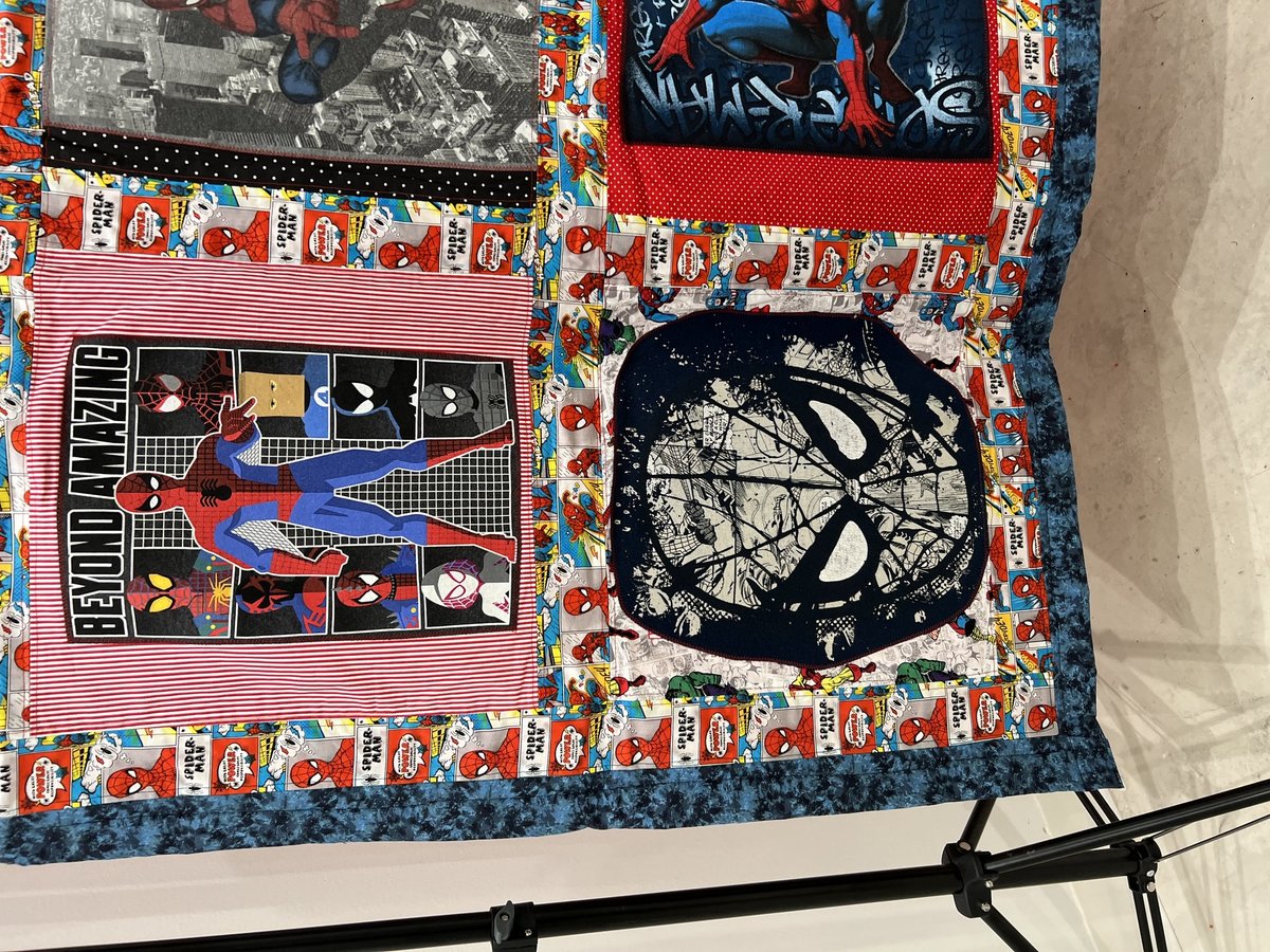 Spider-Man Tshirts blanket upcycled handmade one of a kind