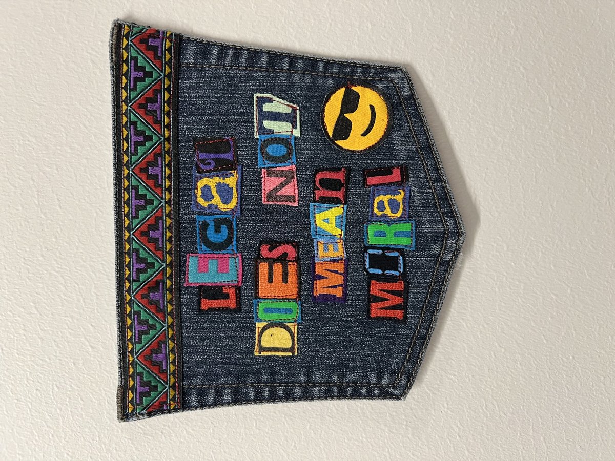 Legal not moral art collage patch