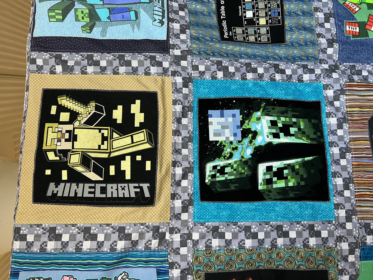 Minecraft tshirt blanket