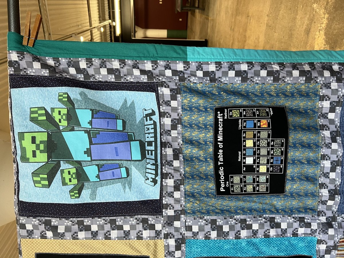 Minecraft tshirt blanket