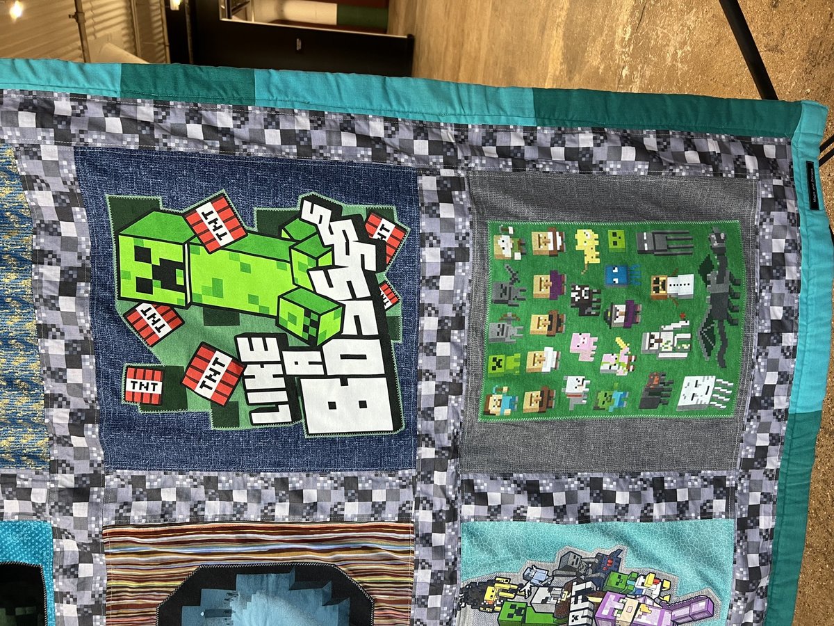 Minecraft tshirt blanket