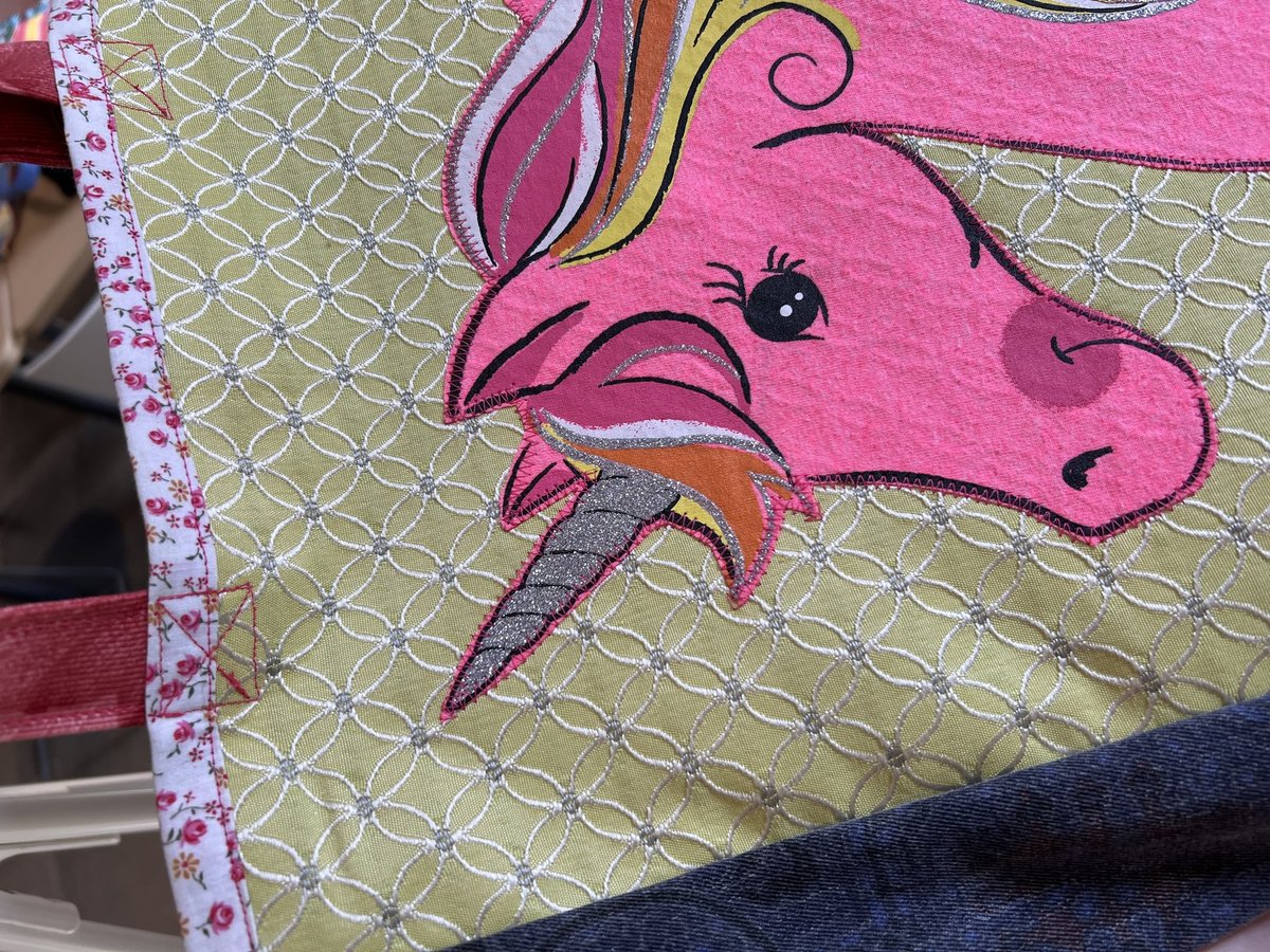 Pink unicorn tshirt market bag 