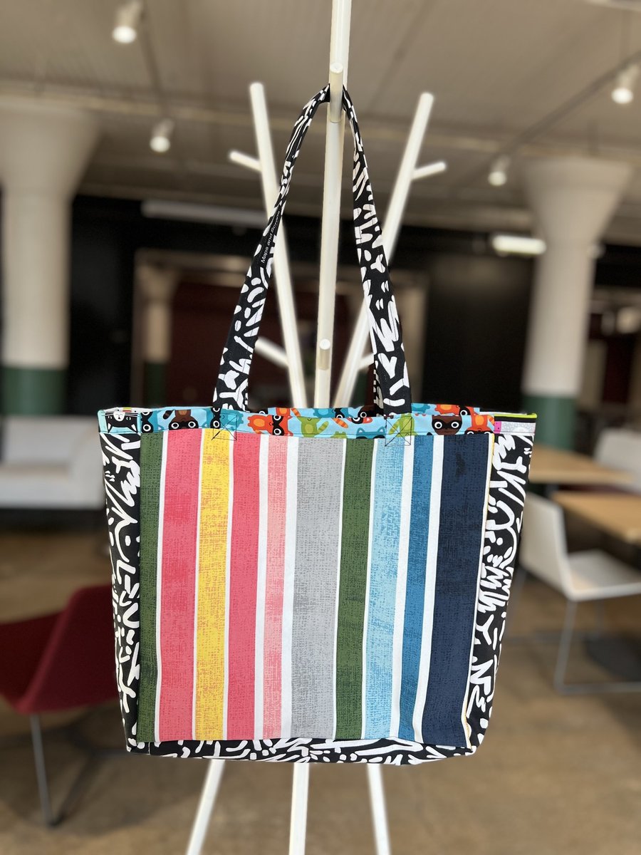 Bright animal selvedge market bag