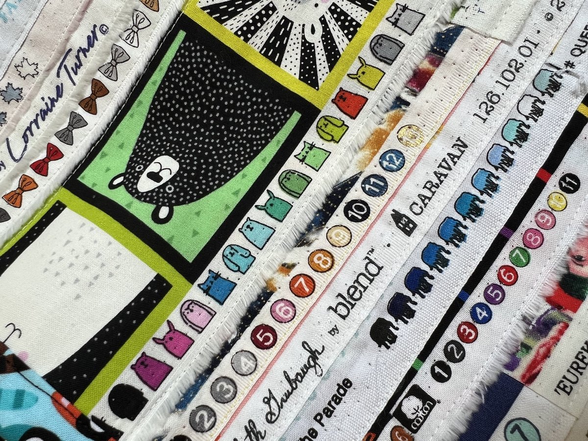 Bright animal selvedge market bag