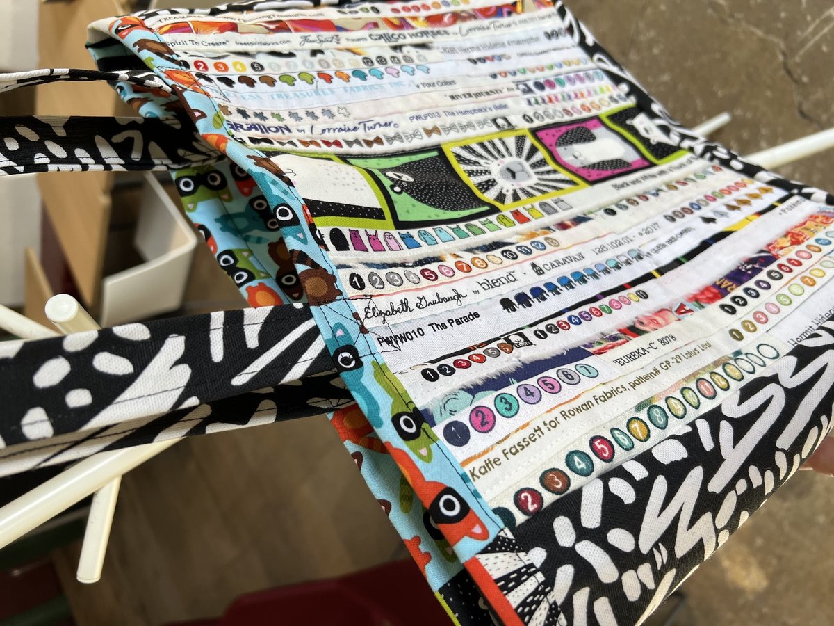 Bright animal selvedge market bag