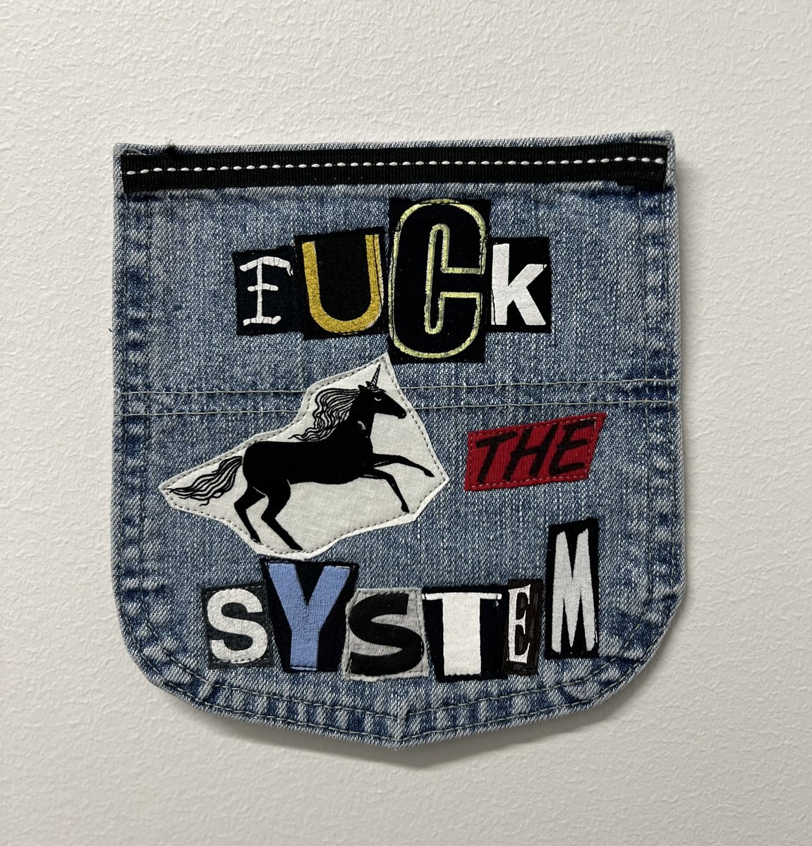 F the system art collage patch 