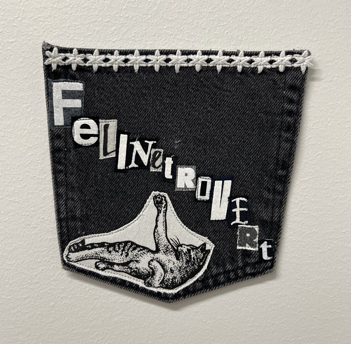 Felinetrovert Art collage patch
