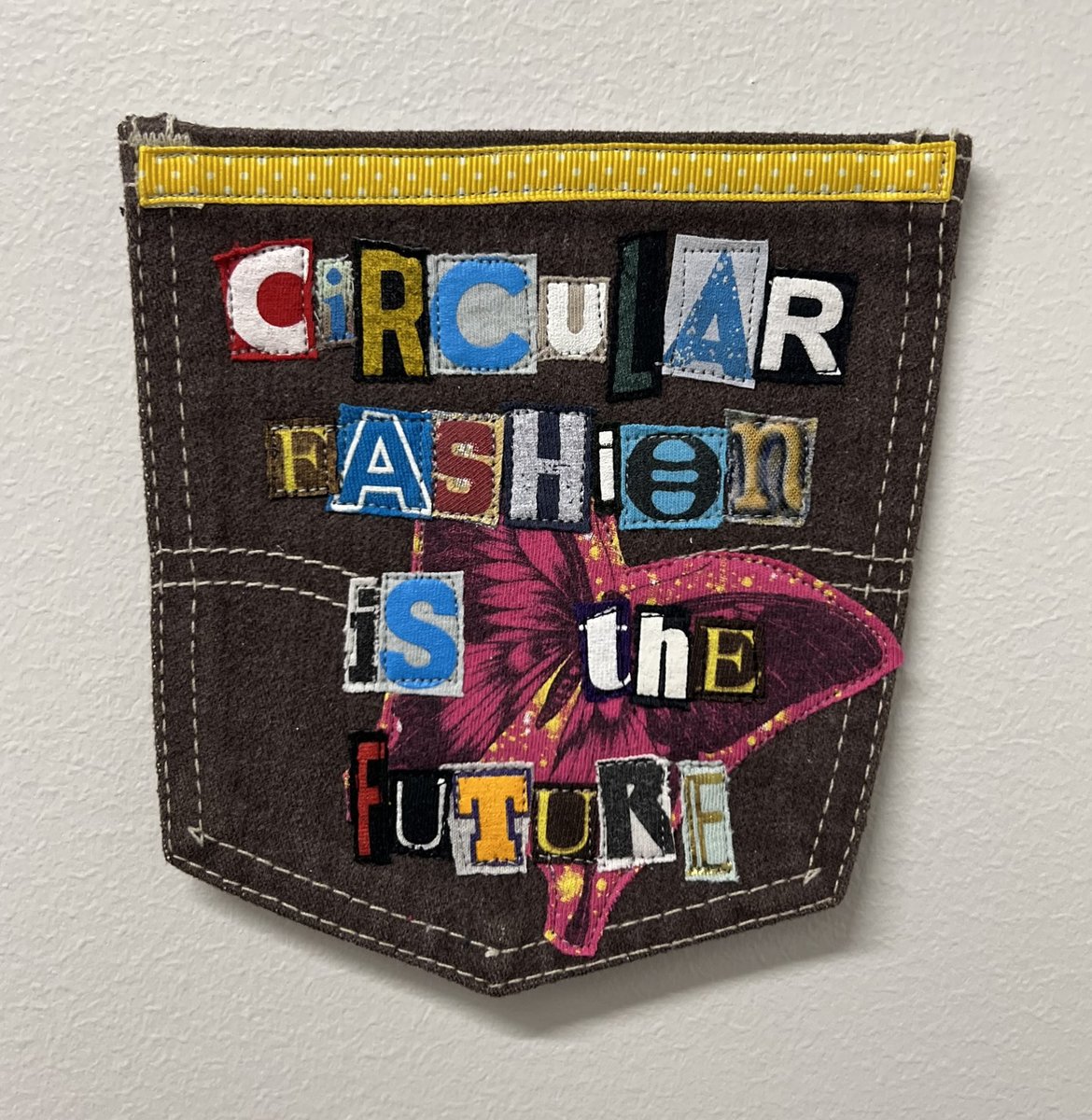 Circular fashion art collage patch