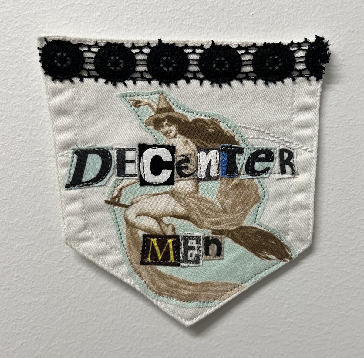 Decenter men art collage patch 