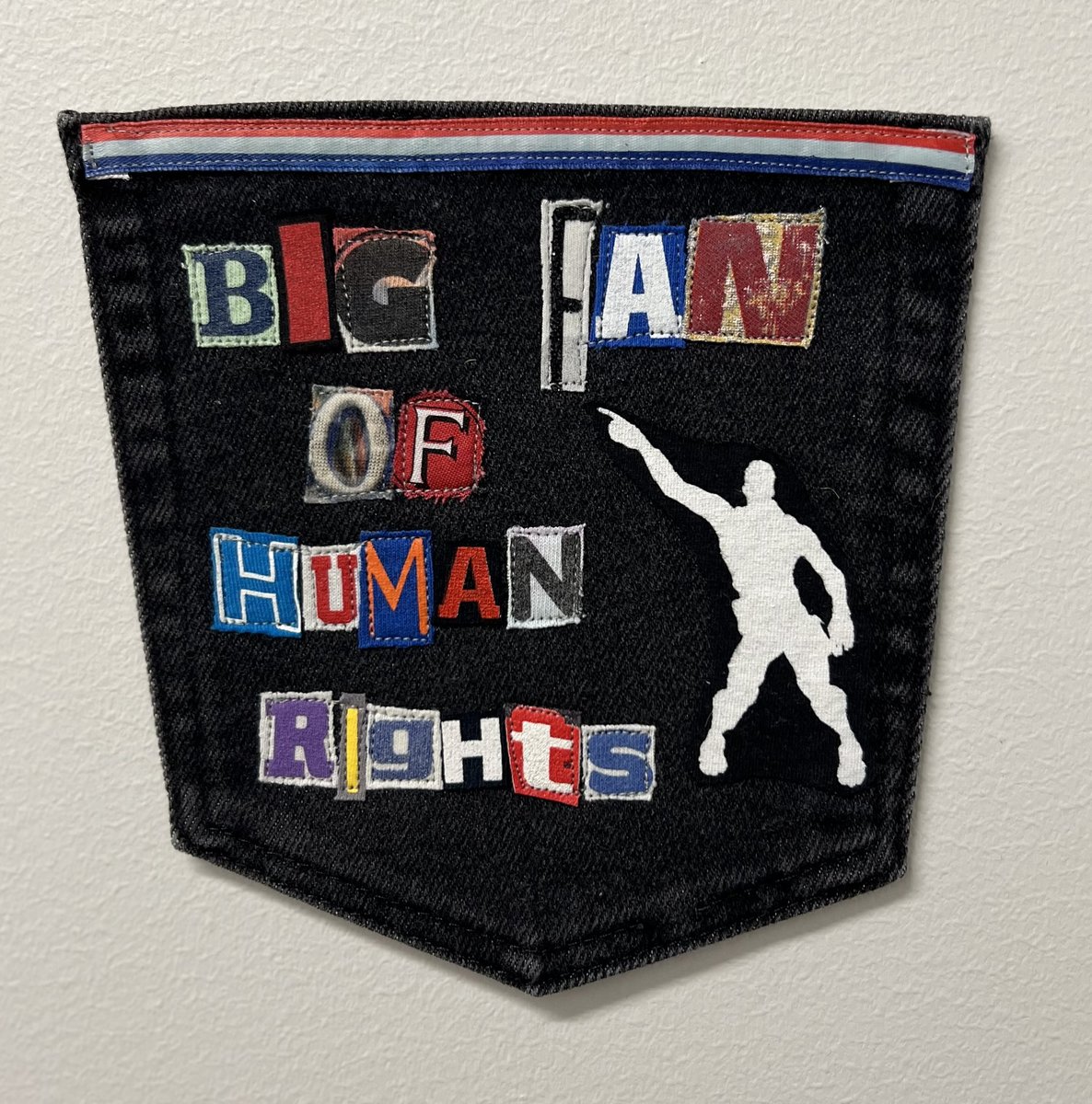 Human rights art collage patch 